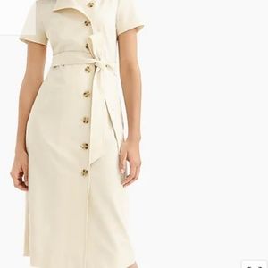NWT Short sleeve trench dress beige sold out jcrew